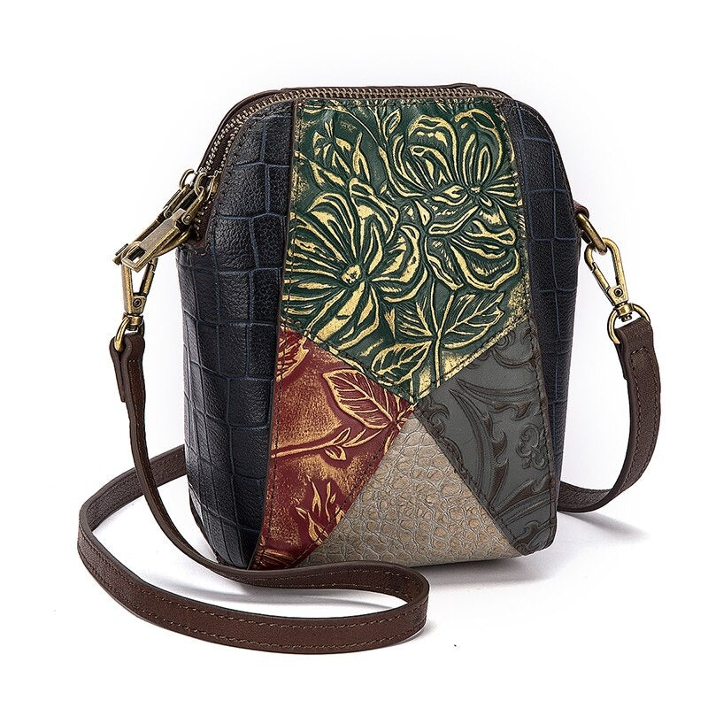 le'aokuu Damen Umhänge-Schultertasche Rindsleder