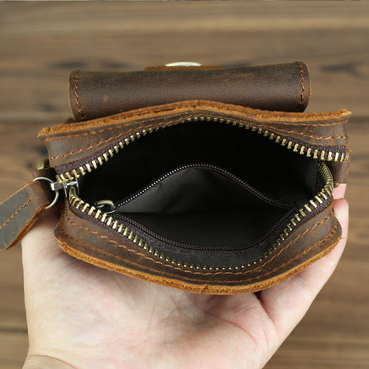 Herren Hüft-Gürtel-Umhängetasche aus echtem Leder