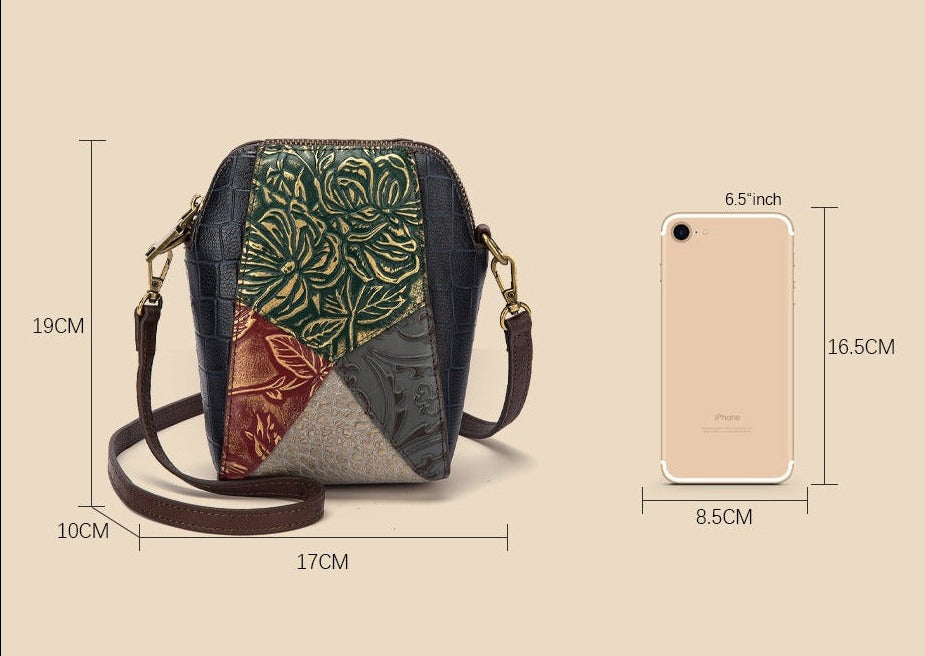 le'aokuu Damen Umhänge-Schultertasche Rindsleder