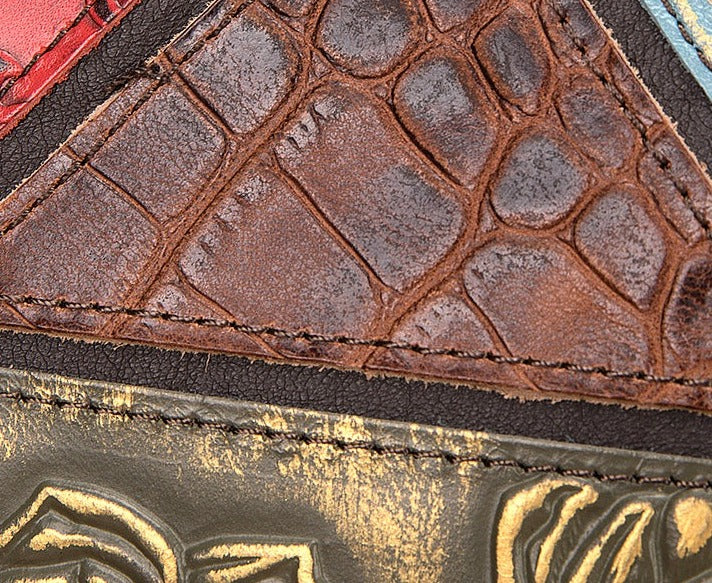le'aokuu Damen Schultertasche Rindsleder