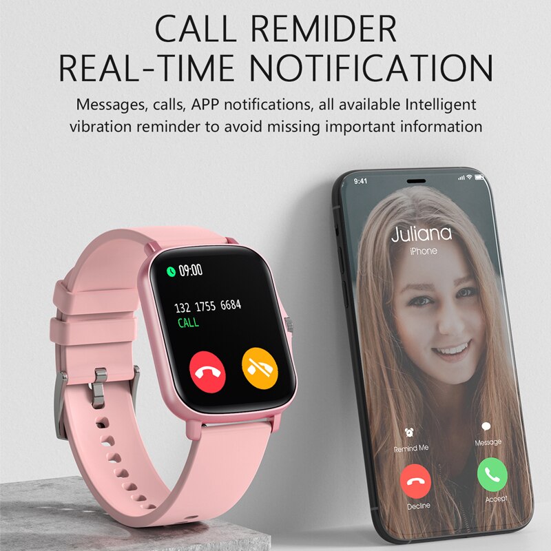 LIGE Damen Sport Smartwatch Android + IOS 3BAR Saphirglas