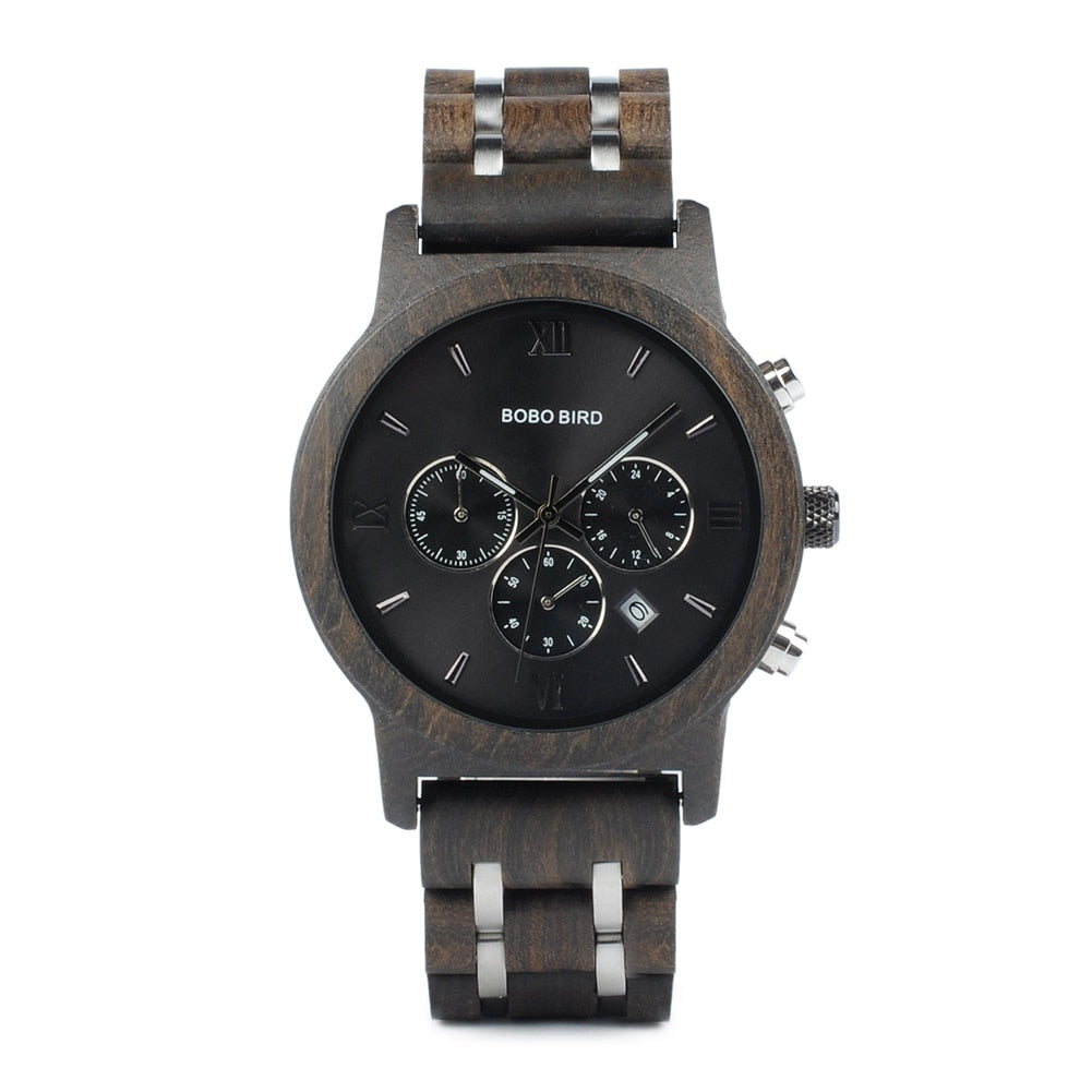 BOBO BIRD Holzchronograph 3ATM Hardlex