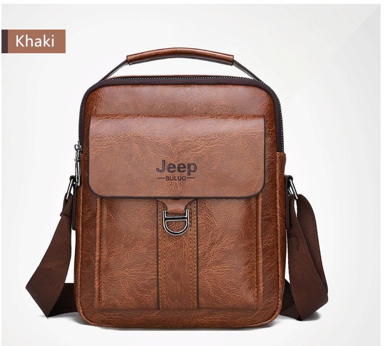 JEEP BULUO Herren Handtasche Umhängetasche aus hochwertigem Spaltleder