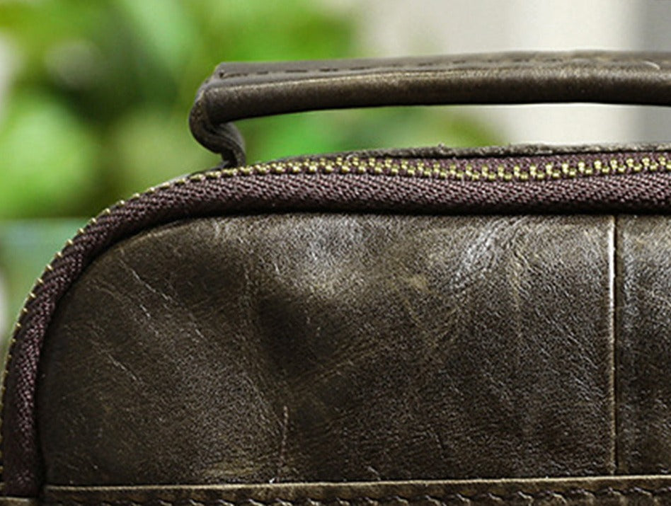 le'aokuu Herren Umhänge-Schultertasche Echtleder