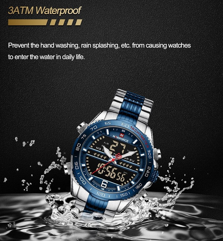 NAVIFORCE NF9195 Herren Militär-Sport-Digitaluhr 3BAR