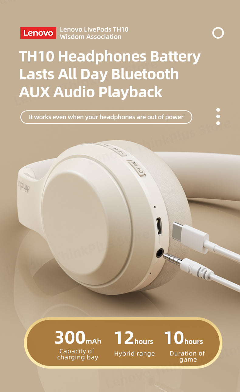 Lenovo Original TH10 Plus Stereo Bluetooth 5.0 Musik-Headset mit Mikrofon
