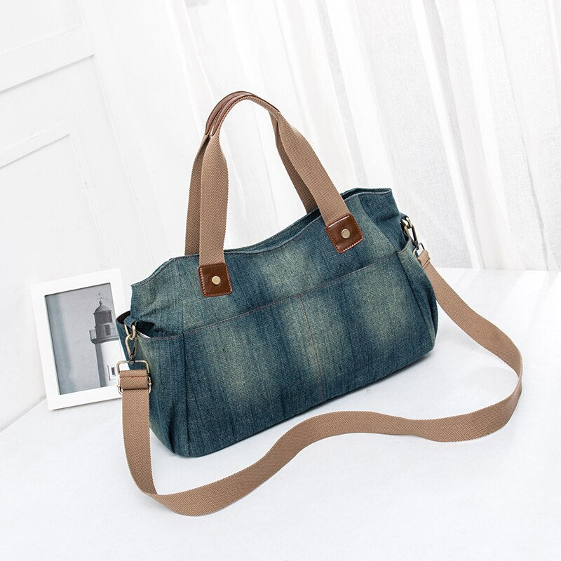 Annmouler Damen Jeans Schultertasche