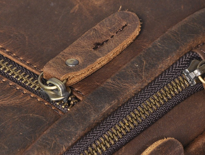 le'aokuu Herren Umhänge-Schultertasche Echtleder