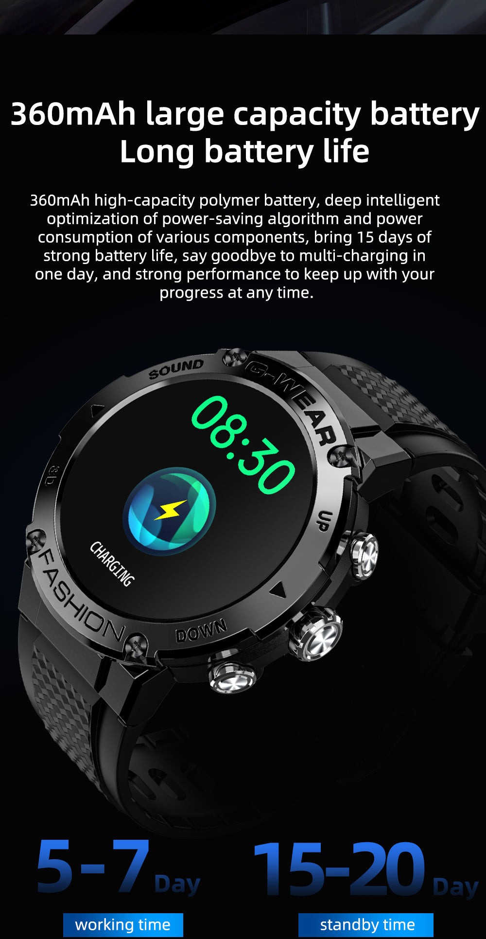 LOKMAT ATTACK 5 Sport Smart Watch Touchscreen Bluetooth