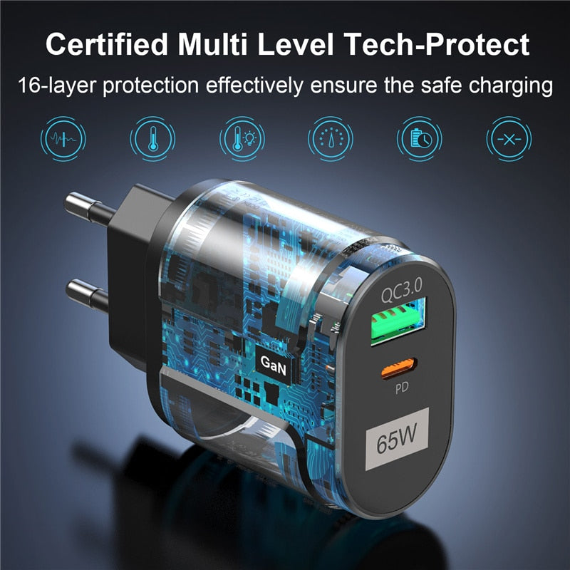 Universal USB Ladegerät USLION 65W GaN