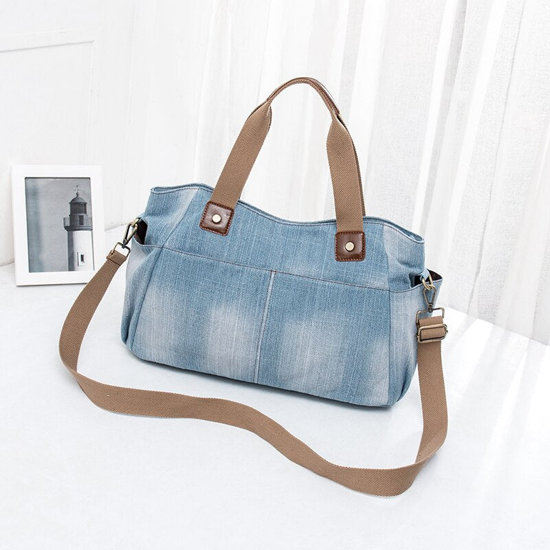 Annmouler Damen Jeans Schultertasche