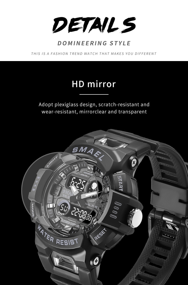 SMAEL SL-8063 Herren Sport-Uhr 5ATM Dualanzeige
