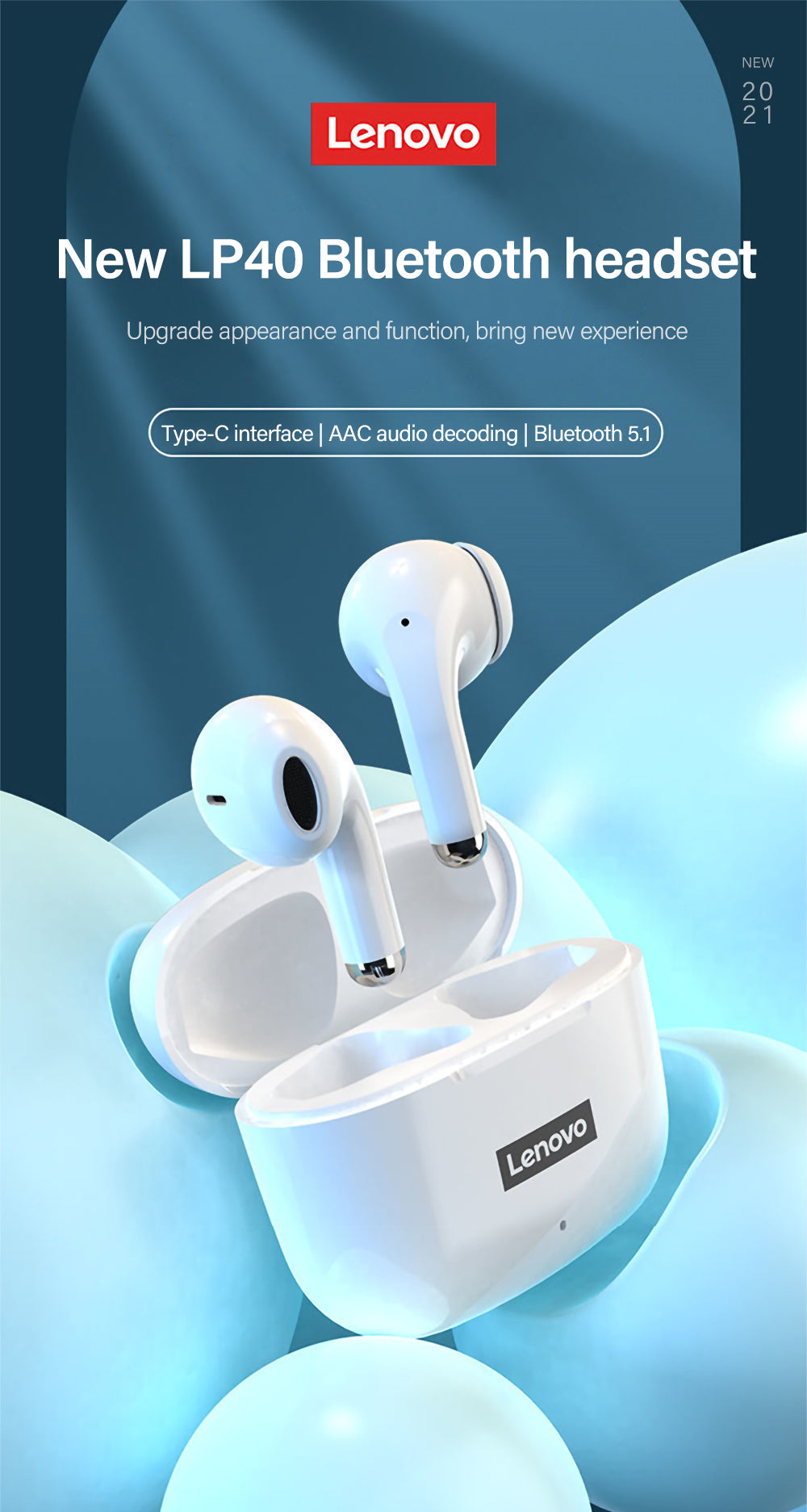 Lenovo LP40 Pro Drahtlose Kopfhörer Bluetooth 5.1