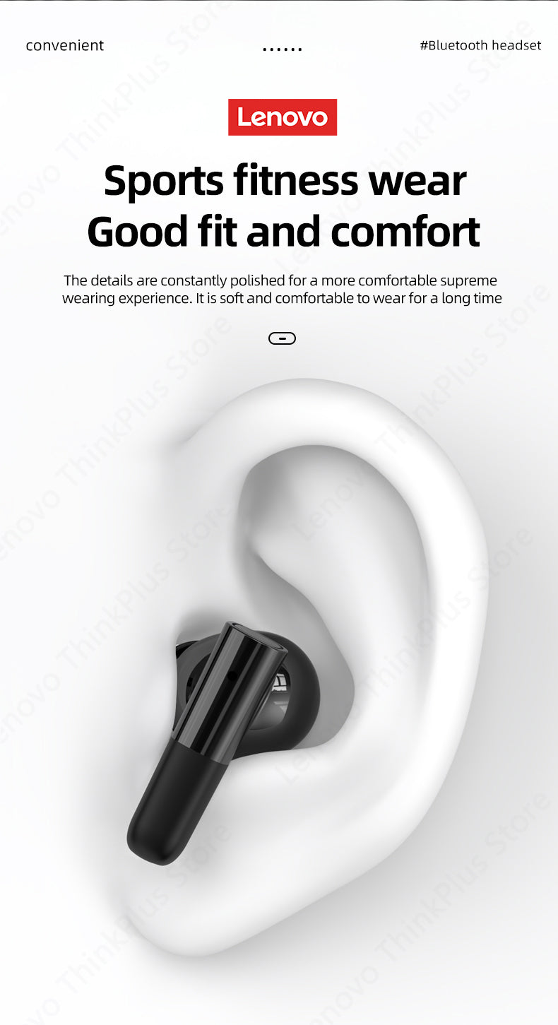 Lenovo LP3 kabellose Kopfhörer TWS Bluetooth 5.2 Sportkopfhörer HD-Anruf mit Mikrofon-Headset Stereo-HIFI
