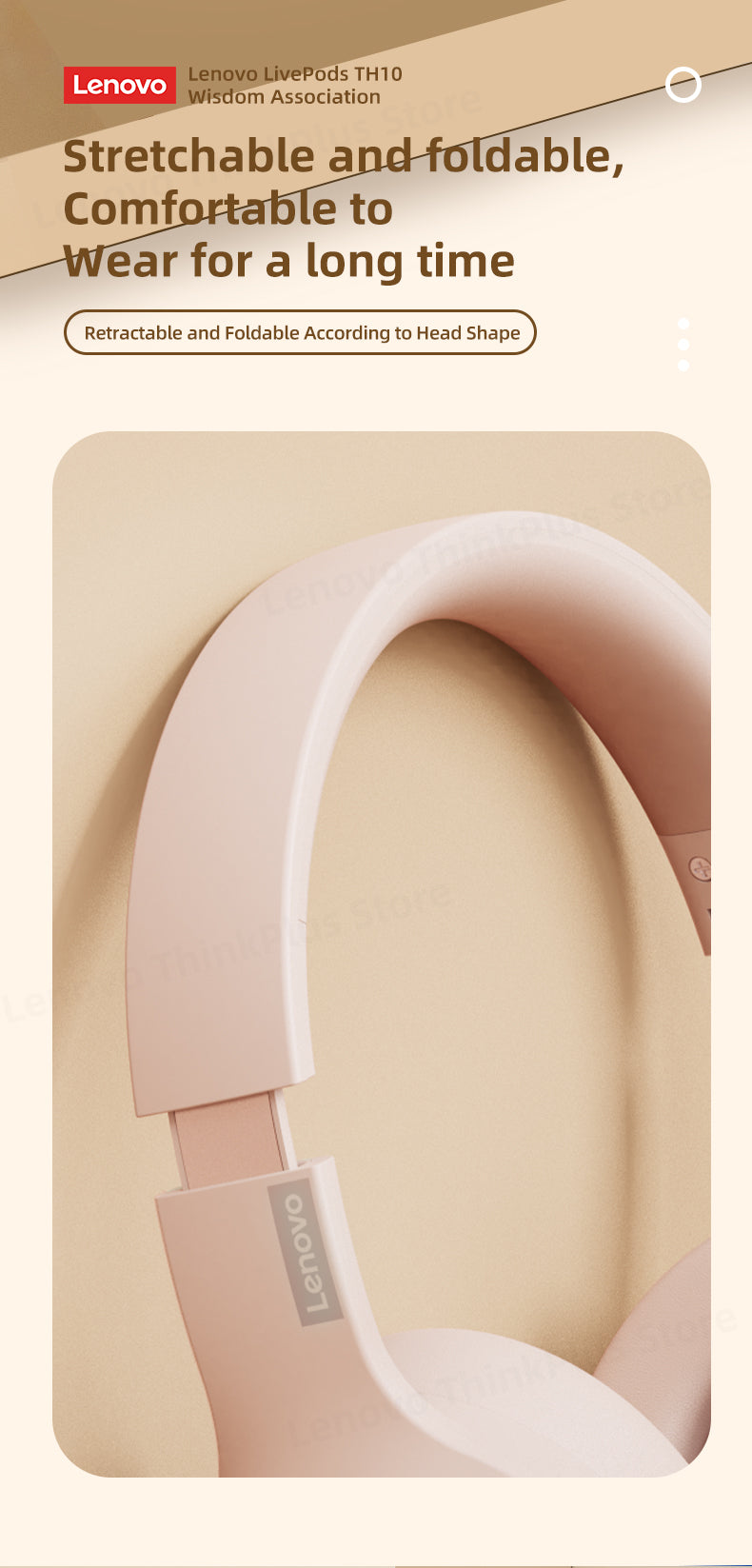 Lenovo Original TH10 Plus Stereo Bluetooth 5.0 Musik-Headset mit Mikrofon