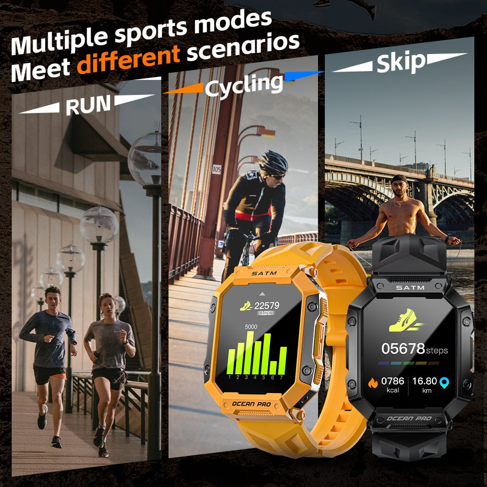 LOKMAT Ocean Pro Sport Smartwatch Full-Touchscreen 5ATM