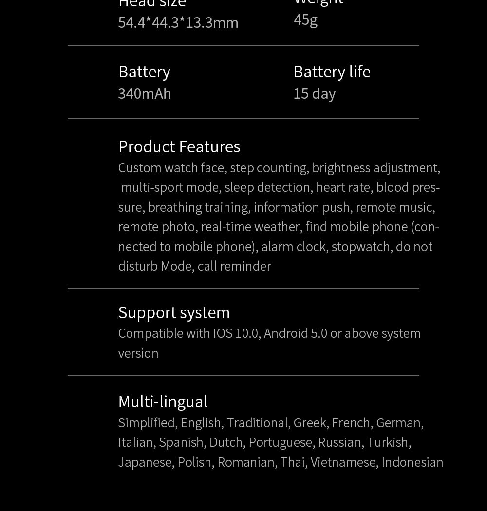 LOKMAT Ocean Pro Sport Smartwatch Full-Touchscreen 5ATM