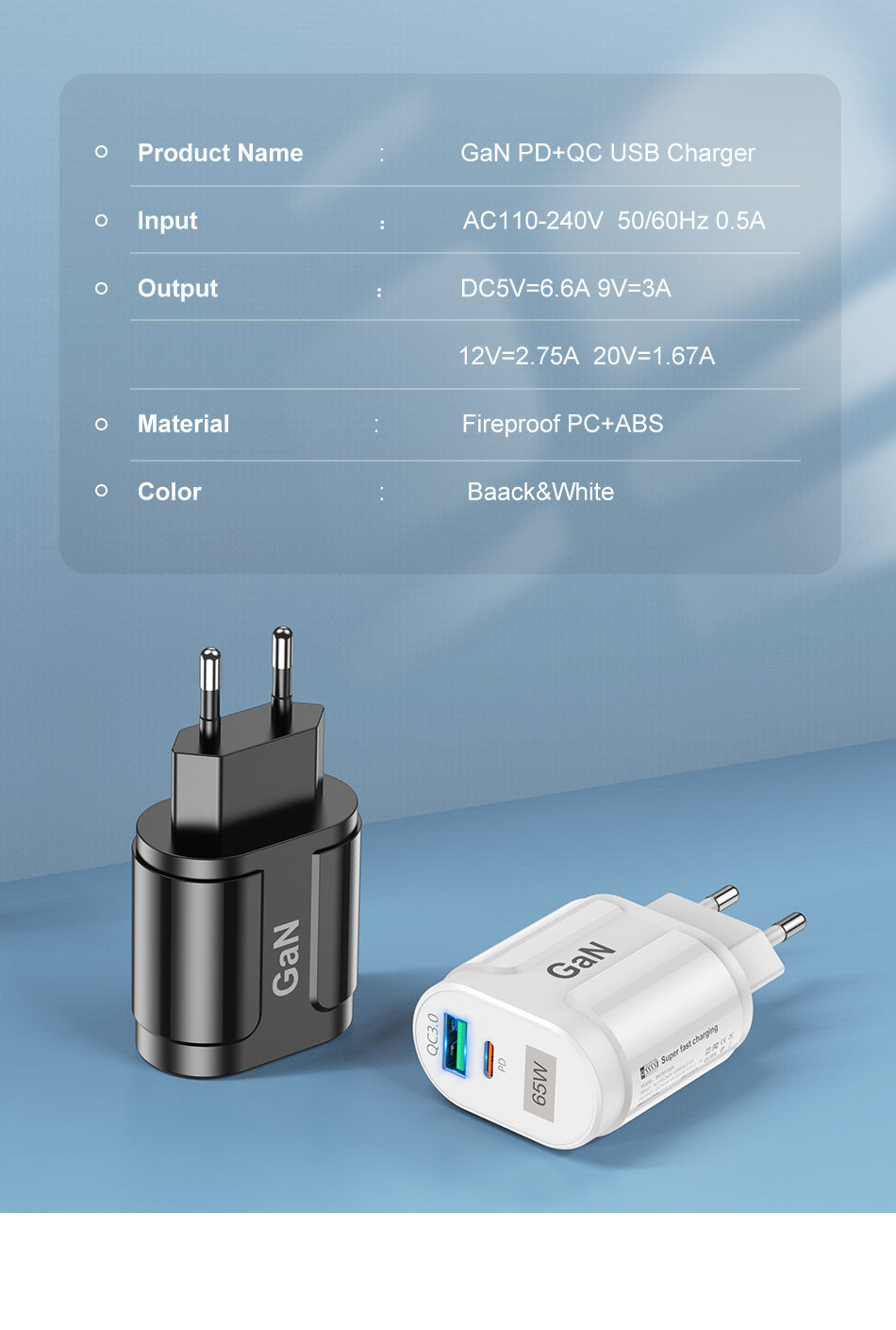 Universal USB Ladegerät USLION 65W GaN