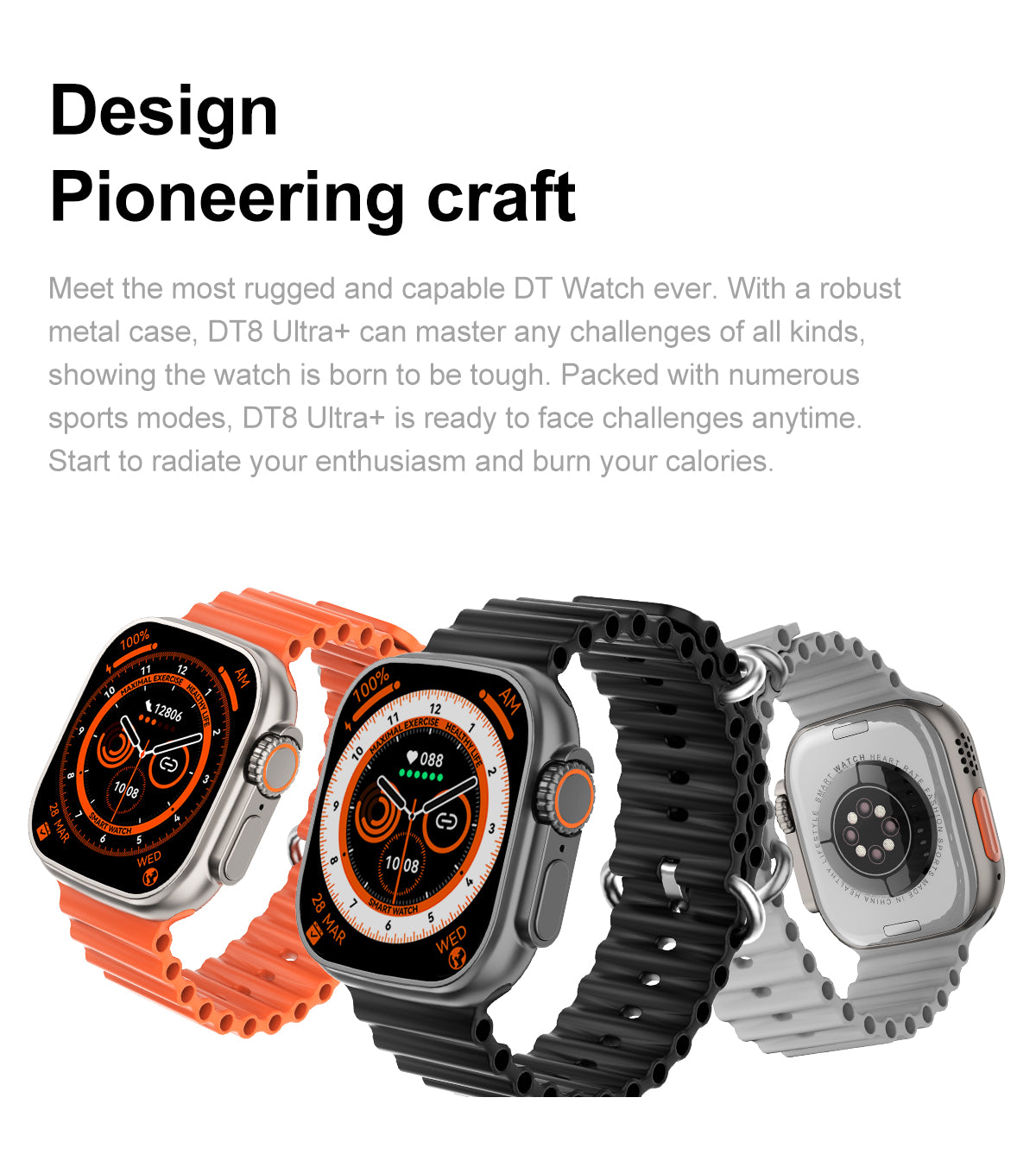 Smartwatch DT8 Ultra+ 49 mm Bluetooth NFC GPS Track