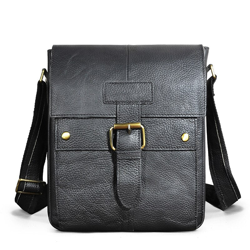 le'aokuu Herren Umhänge-Schultertasche Echtleder