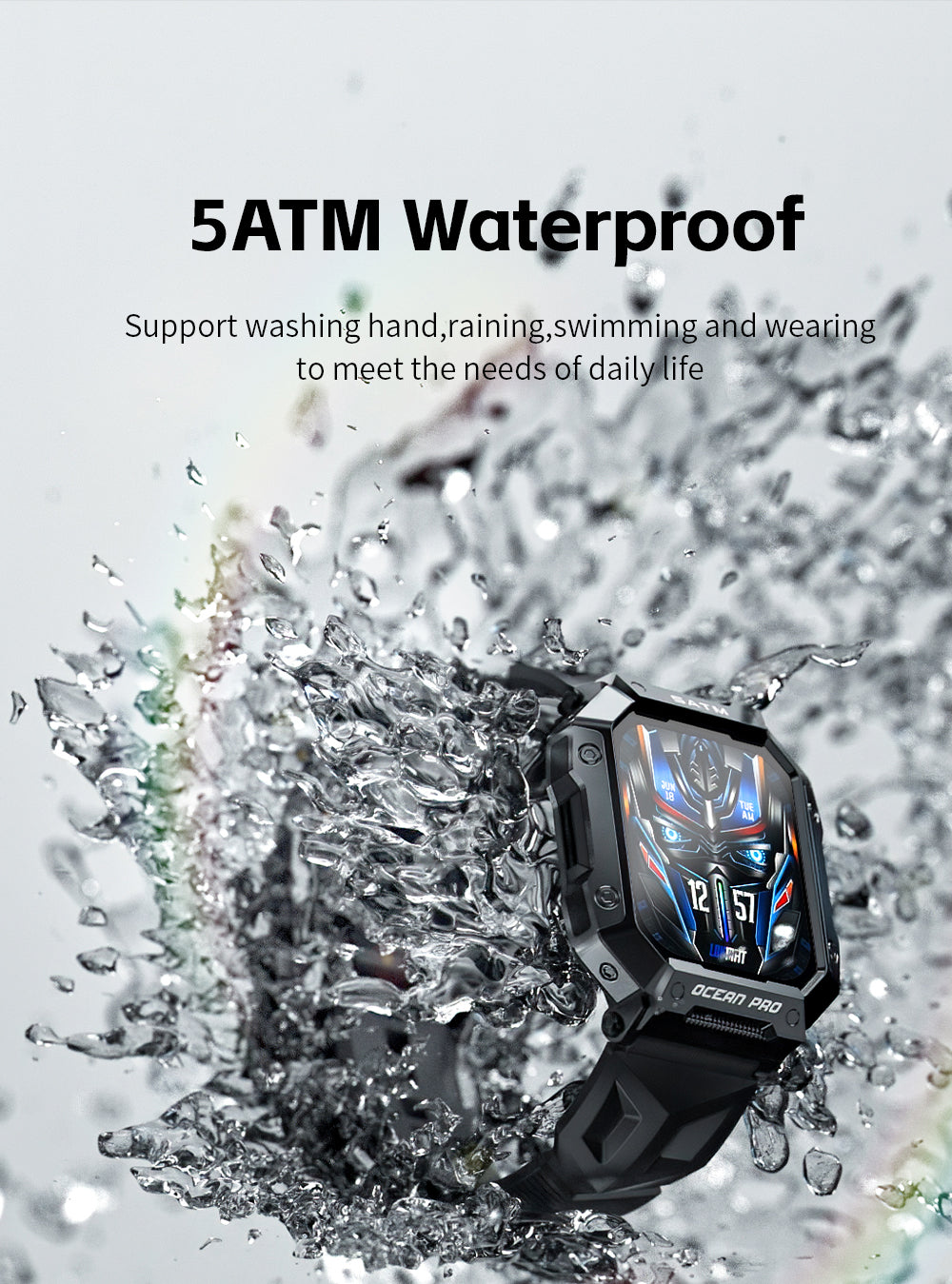 LOKMAT Ocean Pro Sport Smartwatch Full-Touchscreen 5ATM