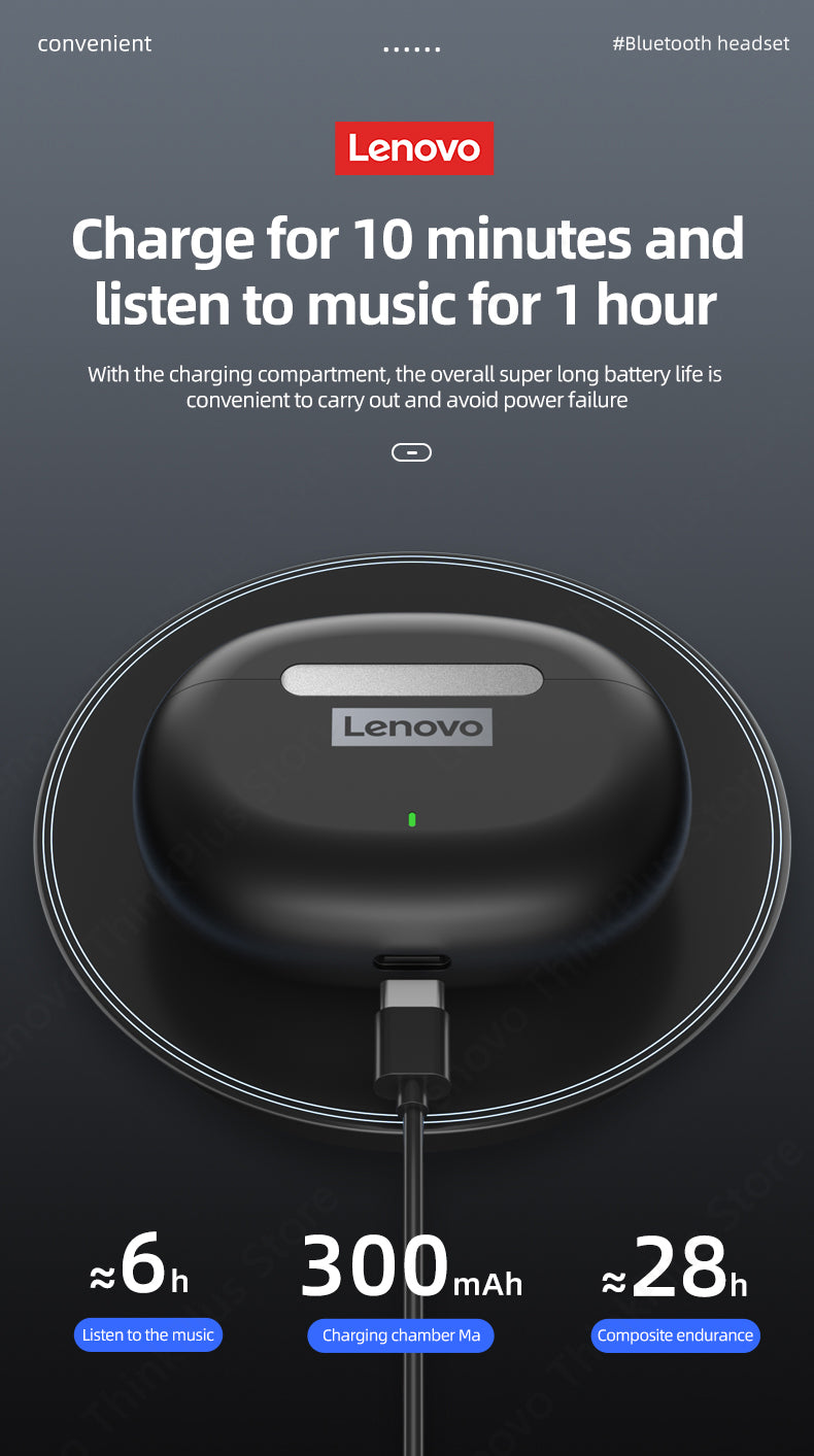 Lenovo LP3 kabellose Kopfhörer TWS Bluetooth 5.2 Sportkopfhörer HD-Anruf mit Mikrofon-Headset Stereo-HIFI