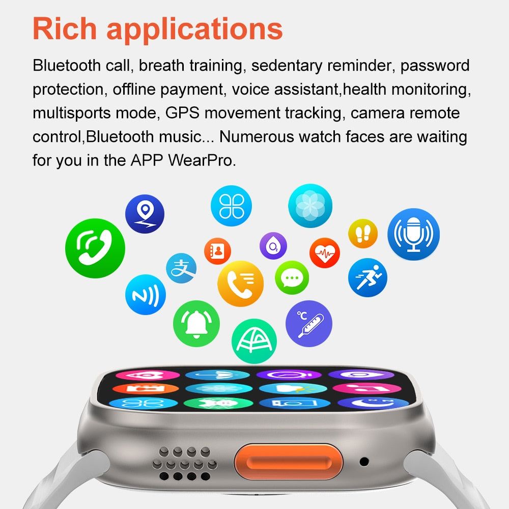 Smartwatch DT8 Ultra+ 49 mm Bluetooth NFC GPS Track