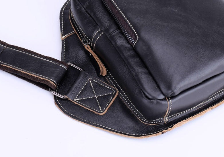 BULLCAPTAIN Designer Herren Umhängetasche Rindsleder