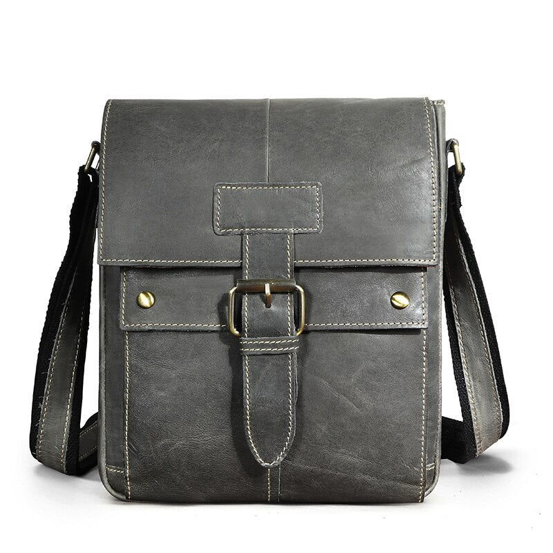le'aokuu Herren Umhänge-Schultertasche Echtleder