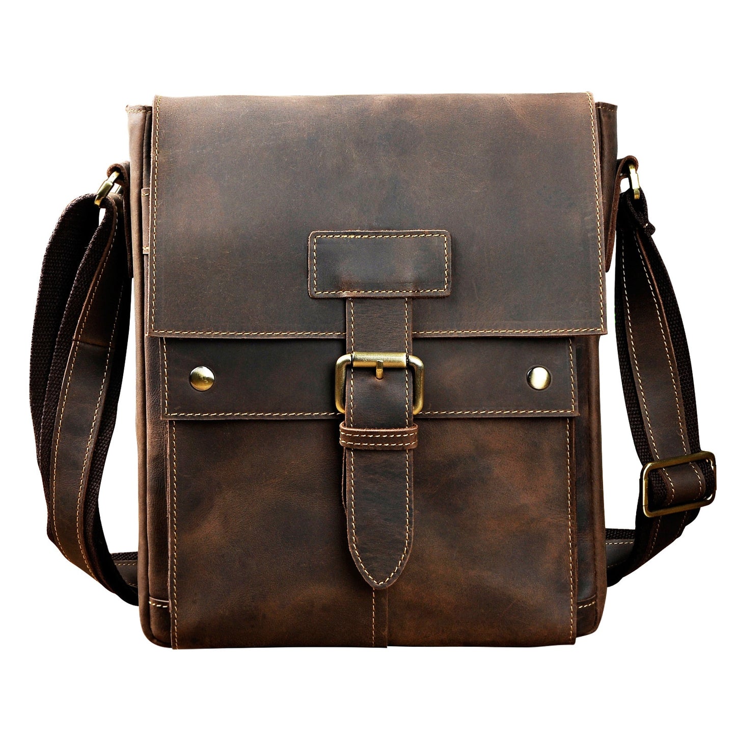 le'aokuu Herren Umhänge-Schultertasche Echtleder