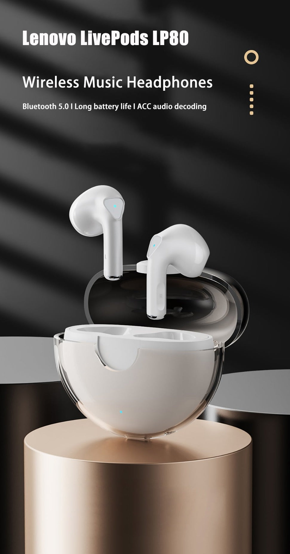Lenovo LP80 Bluetooth 5.0 drahtlose Kopfhörer