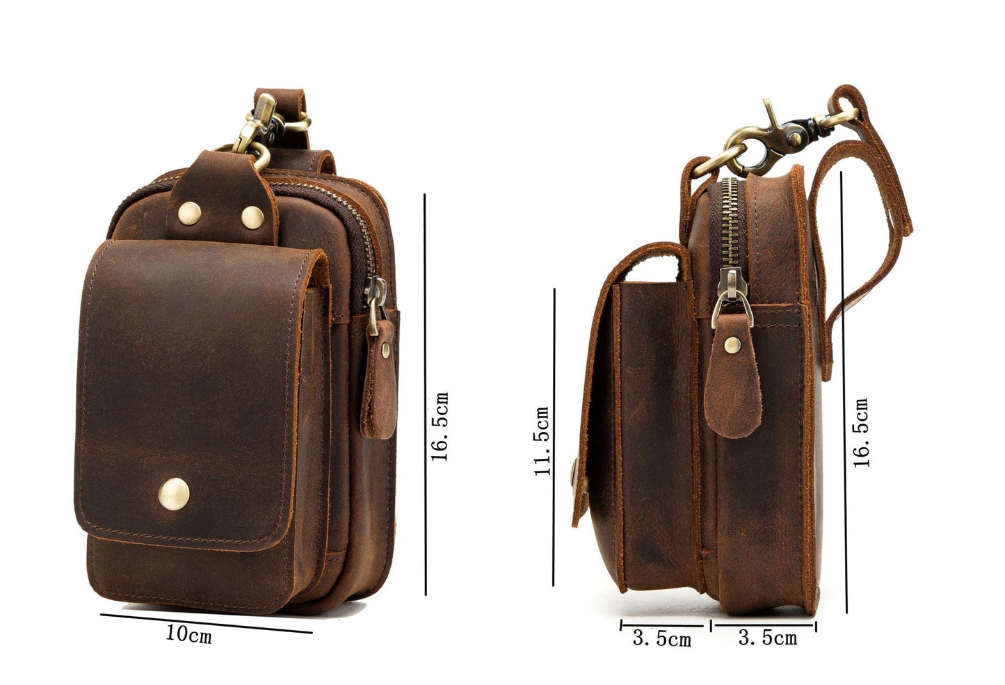 Herren Hüft-Gürteltasche aus echtem Leder