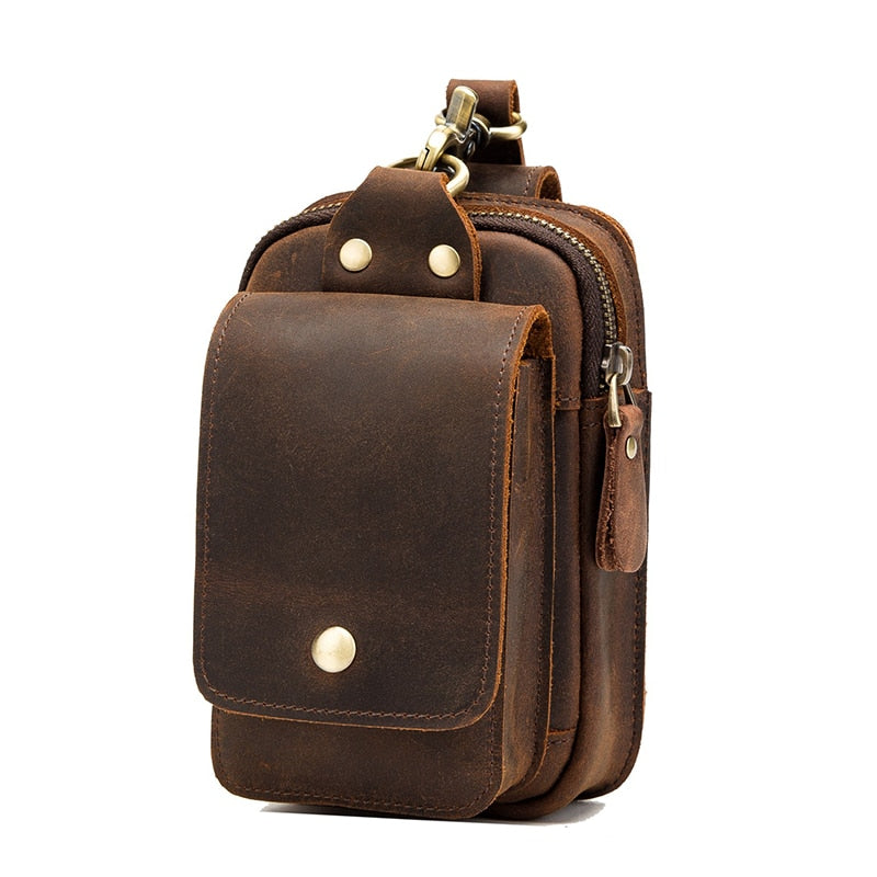 Herren Hüft-Gürteltasche aus echtem Leder
