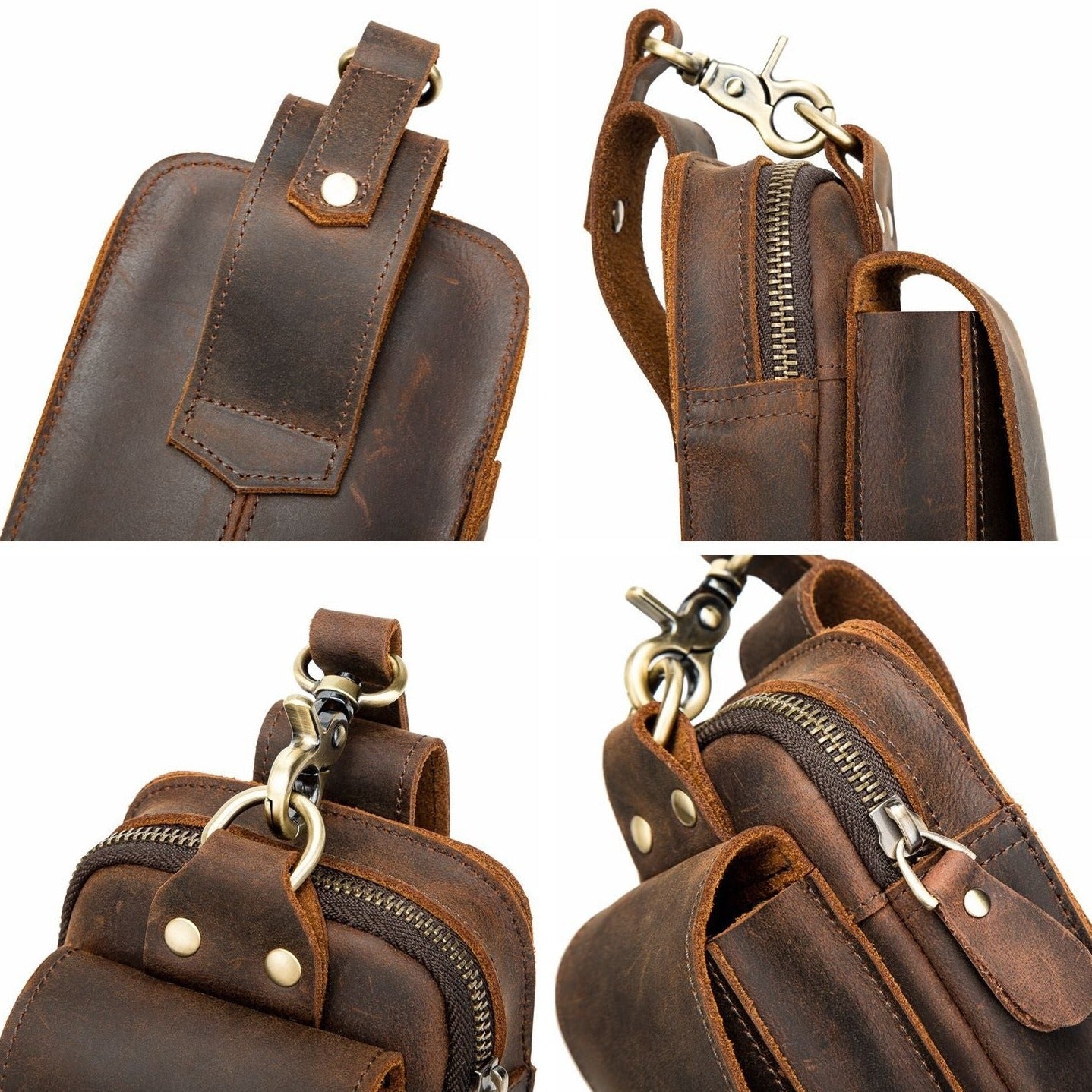 Herren Hüft-Gürteltasche aus echtem Leder