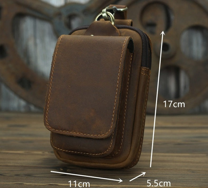 Herren Hüft-Gürteltasche aus echtem Leder