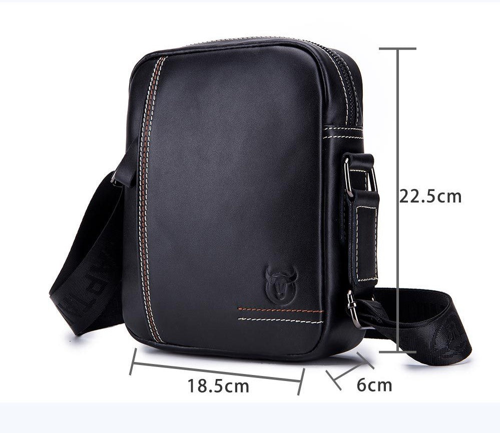 BULLCAPTAIN Designer Herren Umhängetasche Rindsleder