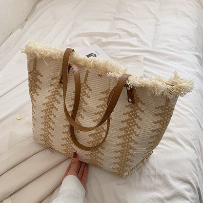 Damen Schultertasche aus Leinen