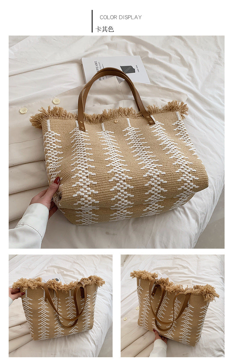 Damen Schultertasche aus Leinen