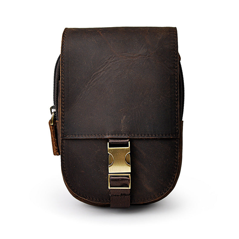le'aokuu Herren Hüft-Gürteltasche Rindsleder