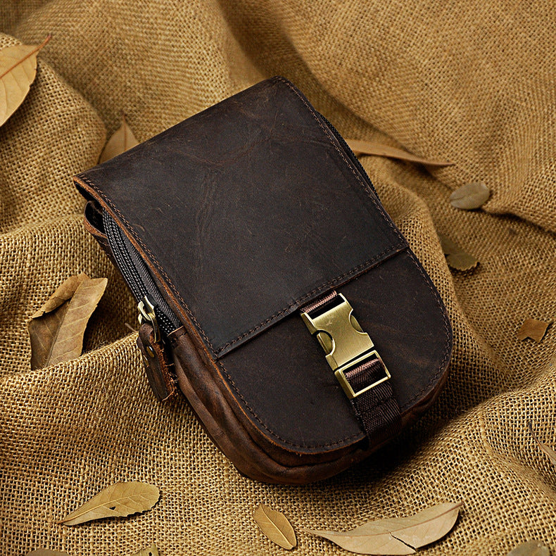 le'aokuu Herren Hüft-Gürteltasche Rindsleder