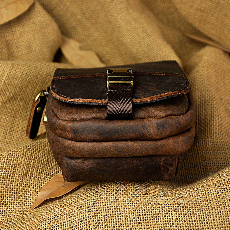 le'aokuu Herren Hüft-Gürteltasche Rindsleder