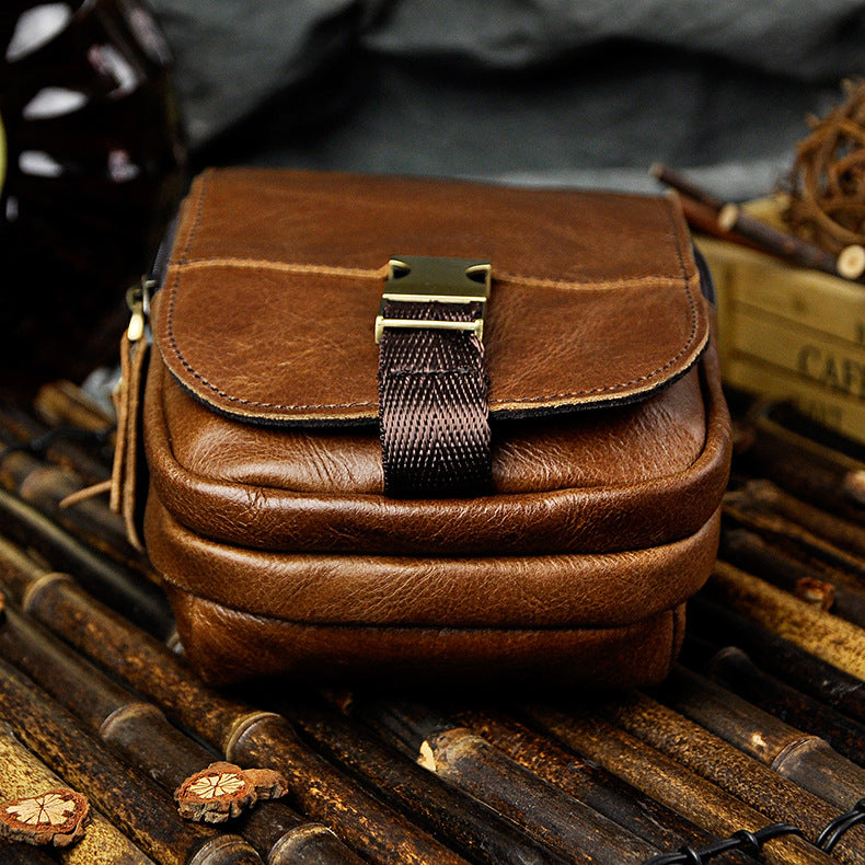 le'aokuu Herren Hüft-Gürteltasche Rindsleder