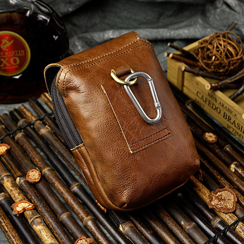 le'aokuu Herren Hüft-Gürteltasche Rindsleder