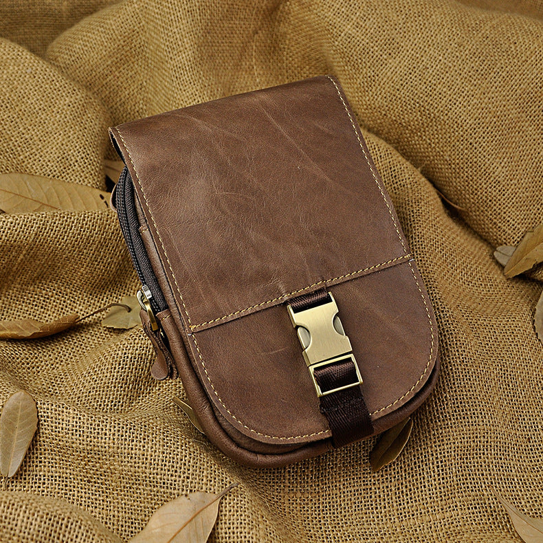 le'aokuu Herren Hüft-Gürteltasche Rindsleder