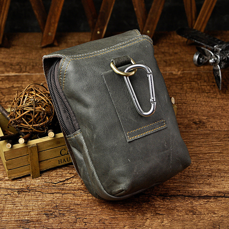 le'aokuu Herren Hüft-Gürteltasche Rindsleder