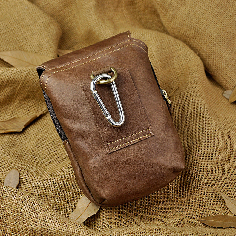le'aokuu Herren Hüft-Gürteltasche Rindsleder