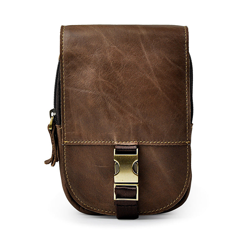 le'aokuu Herren Hüft-Gürteltasche Rindsleder