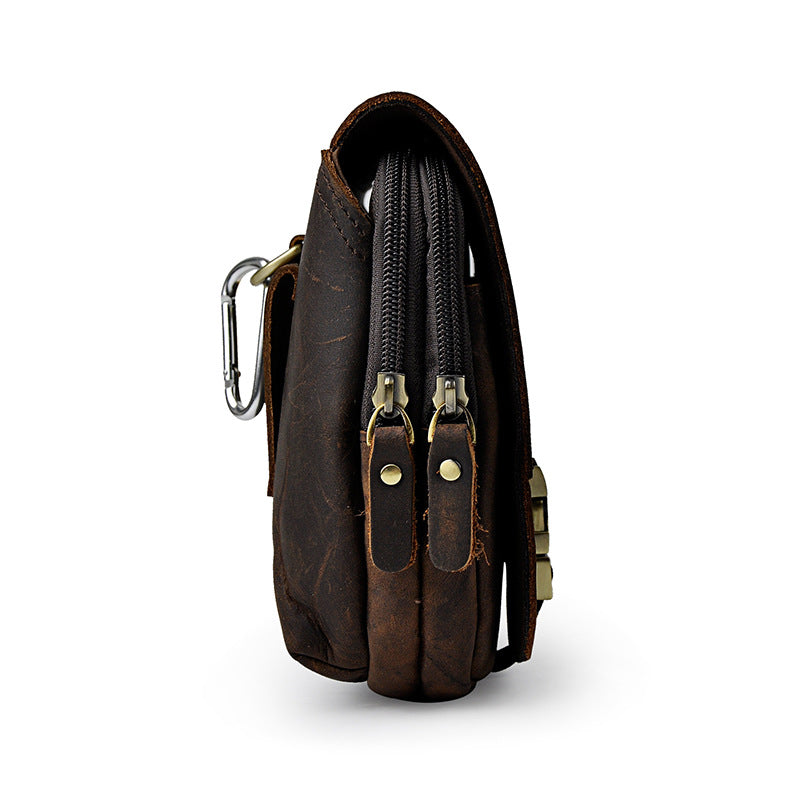 le'aokuu Herren Hüft-Gürteltasche Rindsleder