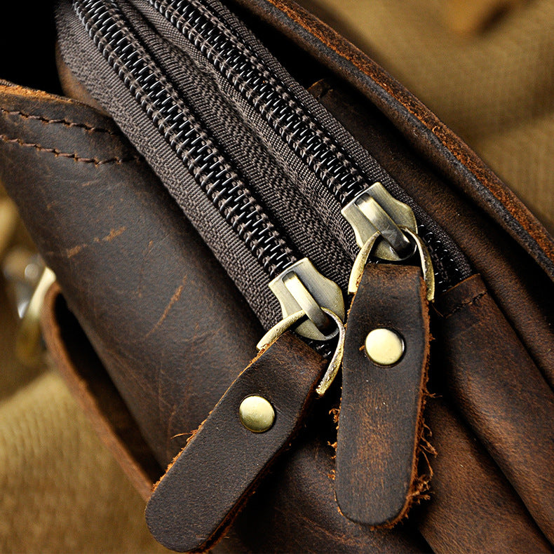 le'aokuu Herren Hüft-Gürteltasche Rindsleder
