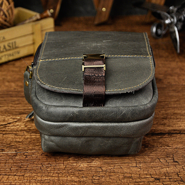 le'aokuu Herren Hüft-Gürteltasche Rindsleder
